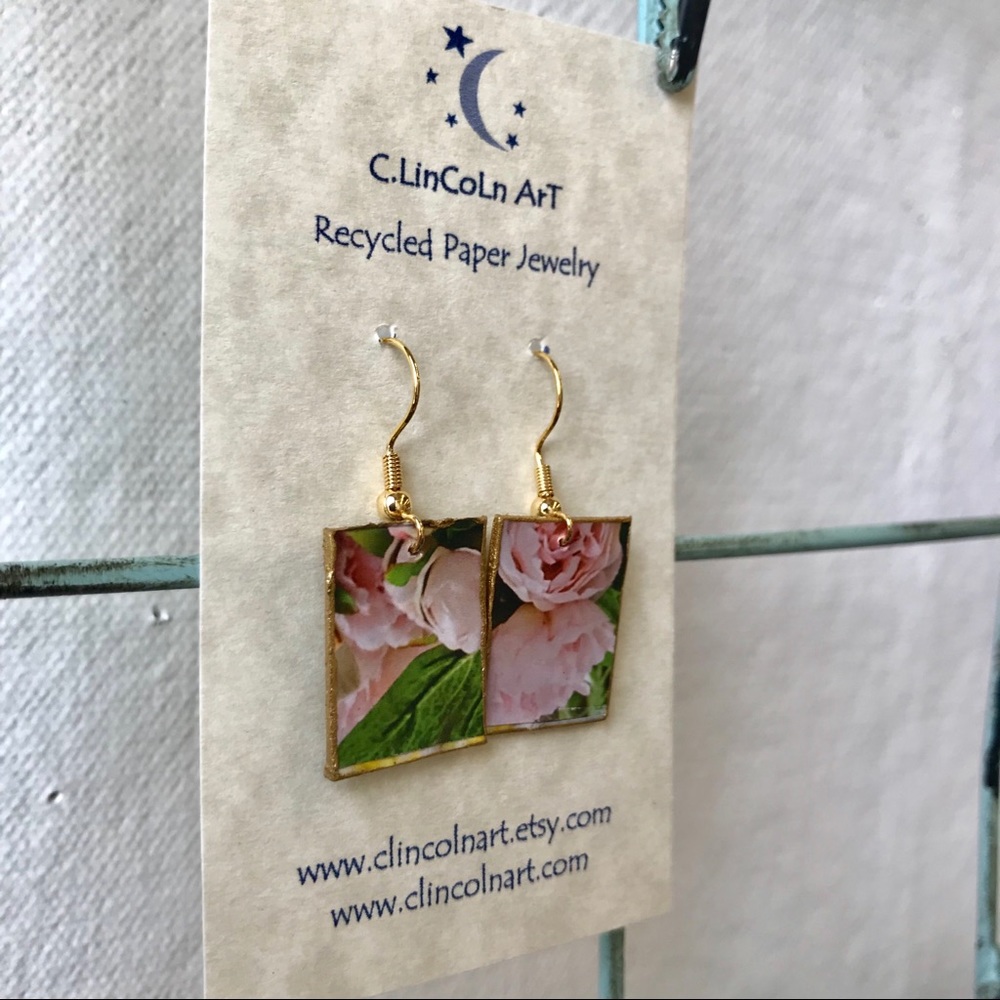 Recycled Paper Earrings ♻️ - Picture 5 of 5